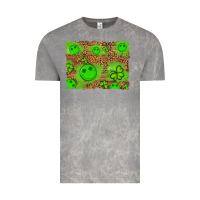 Cloud Rock shamrock glitter leopard and wood background Vintage Tee - Artiststas