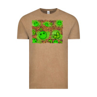 Vintage Coffee shamrock glitter leopard and wood background Vintage Tee - Artiststas