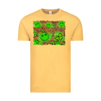 Vintage Mustard shamrock glitter leopard and wood background Vintage Tee - Artiststas