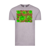 Vintage Zinc shamrock glitter leopard and wood background Vintage Tee - Artiststas
