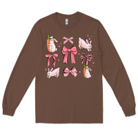 Chestnut pink ribbons with rabbits Long Sleeve Tee - MaliasSmallBusiness