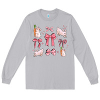 Moon Dust pink ribbons with rabbits Long Sleeve Tee - MaliasSmallBusiness