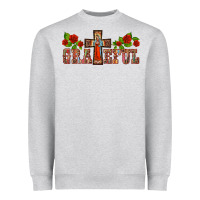 Heather Grey grateful guadalupe cross Heavyweight Sweatshirt - BarkalooDesign