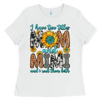 White i have two titles mom and mimi and i rock them bot Ladies Tee - Zillion Design Studio