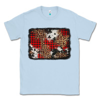 Dusty Blue distressed cowhide leopard christmas background Classic Tee - Jasminsmagicworld