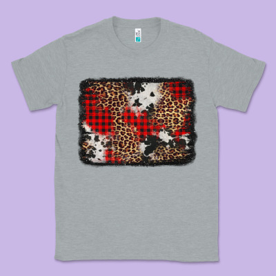 Distressed Cowhide Leopard Christmas Background Classic Tee Designed By Jasminsmagicworld