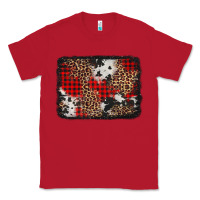 Red distressed cowhide leopard christmas background Classic Tee - Jasminsmagicworld