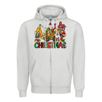 Dove Grey I Dig Christmas Zipper Hoodie - MaliasSmallBusiness