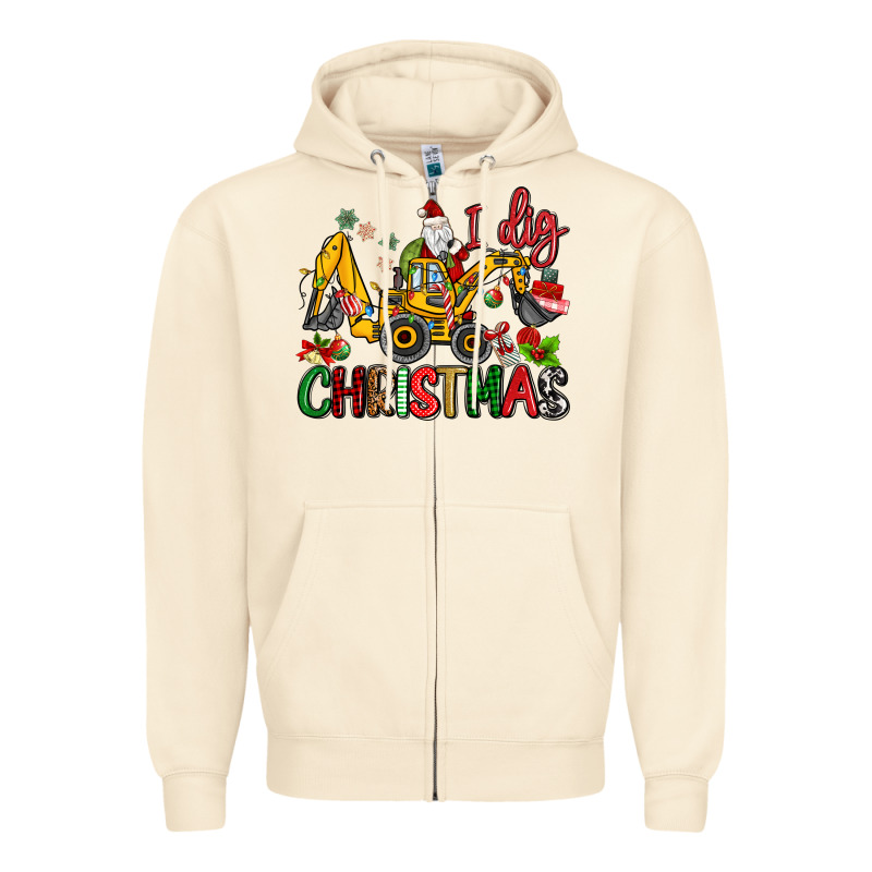 I Dig Christmas Zipper Hoodie by MaliasSmallBusiness | Teevron