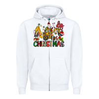 White I Dig Christmas Zipper Hoodie - MaliasSmallBusiness