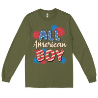 Army Green all american boy Long Sleeve Tee - MaliasSmallBusiness