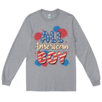 Heather Grey all american boy Long Sleeve Tee - MaliasSmallBusiness