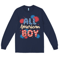 Navy all american boy Long Sleeve Tee - MaliasSmallBusiness
