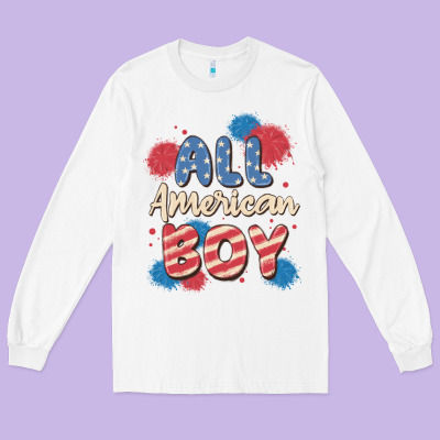 All American Boy Long Sleeve Tee Designed By Maliassmallbusiness