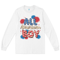 White all american boy Long Sleeve Tee - MaliasSmallBusiness