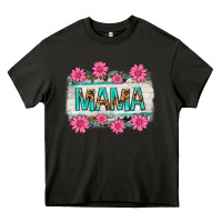 Asphalt mama leopard with turquoise background Heavy Core Tee - texasbilliewilder