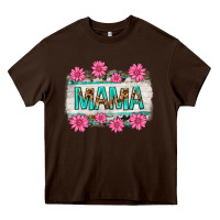 Mama Leopard With Turquoise Background Heavy Core Tee | Teevron