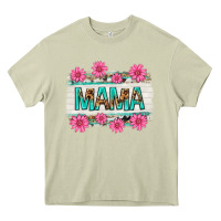 Mossy mama leopard with turquoise background Heavy Core Tee - texasbilliewilder