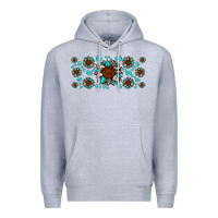 Heather Grey cowhide leopard sunflower gemstone Premium Hoodie - JahusDesignShop