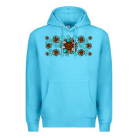 Ocean Blue cowhide leopard sunflower gemstone Premium Hoodie - JahusDesignShop