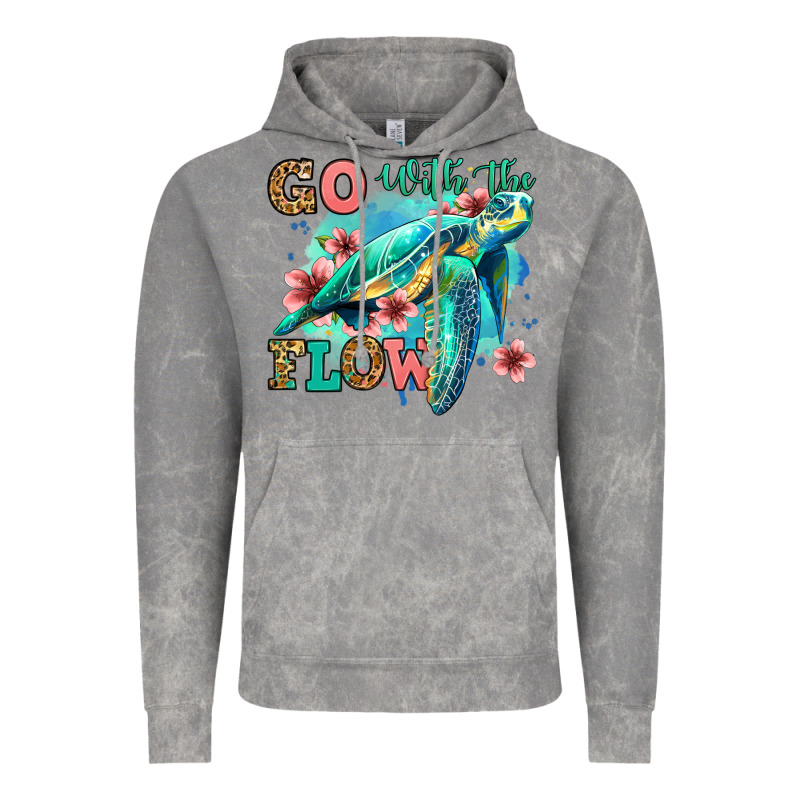 Go With The Flow Floral Turtle Vintage Hoodie by Jasminsmagicworld | Teevron
