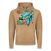 Vintage Camel go with the flow floral turtle Vintage Hoodie - Jasminsmagicworld