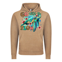 Vintage Coffee go with the flow floral turtle Vintage Hoodie - Jasminsmagicworld
