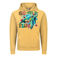 Vintage Mustard go with the flow floral turtle Vintage Hoodie - Jasminsmagicworld
