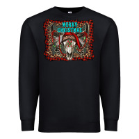 Black merry christmas bull skull Premium Sweatshirt - RanaPortraitStore