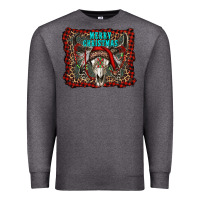 Charcoal Heather merry christmas bull skull Premium Sweatshirt - RanaPortraitStore