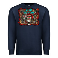 Navy merry christmas bull skull Premium Sweatshirt - RanaPortraitStore