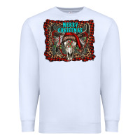 White merry christmas bull skull Premium Sweatshirt - RanaPortraitStore