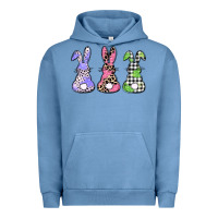 Pigment Pebble Blue Easter bunnies Urban Hoodie - CowGirlArtShop
