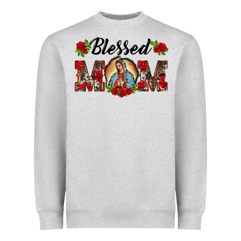 Blessed Mom Lady Of Guadalupe Heavyweight Sweatshirt by BarkalooDesign | Teevron