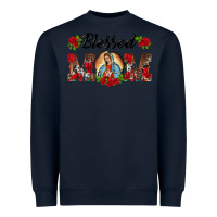 Navy blessed mom lady of guadalupe Heavyweight Sweatshirt - BarkalooDesign