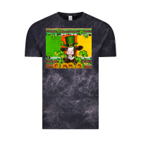 Cloud Black saint patricks cow and hat with sunflower and shamrock Vintage Tee - Artiststas