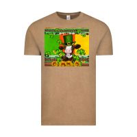 Vintage Coffee saint patricks cow and hat with sunflower and shamrock Vintage Tee - Artiststas