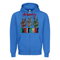 True Royal Merry Christmas skeleton hands Zipper Hoodie - NancyCooperArtShop