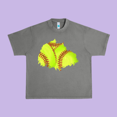 Softball Patch Urban Heavy Tee Designed By Adodesignshop