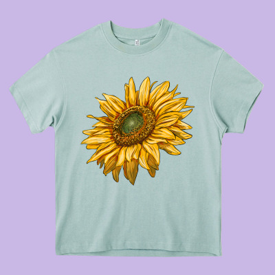 Sunflower Heavy Core Tee Designed By Ranaportraitstore