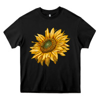 Black sunflower Heavy Core Tee - RanaPortraitStore