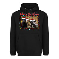 Black Merry Christmas Cows Heavyweight Hoodie - Bettercallsaul