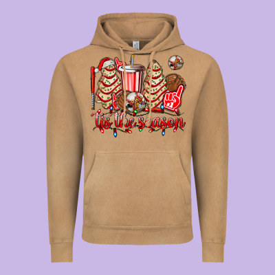Tis The Season Christmas Tree  Cake Baseball Vintage Hoodie Designed By Adodesignshop