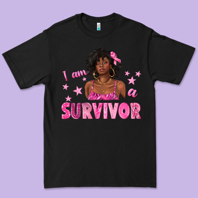 I Am A Survivor Breast Cancer With Afro Woman Premium Tee Designed By Texasbilliewilder
