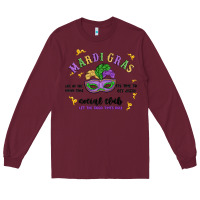 Burgundy mardi gras social club Long Sleeve Tee - MaliasSmallBusiness