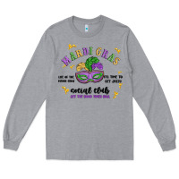 Heather Grey mardi gras social club Long Sleeve Tee - MaliasSmallBusiness