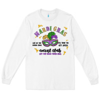 White mardi gras social club Long Sleeve Tee - MaliasSmallBusiness