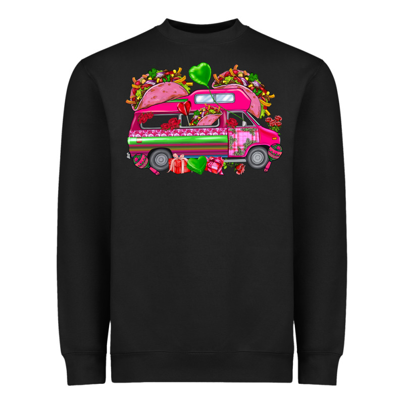 Valentines Day Tacos Truck Heavyweight Sweatshirt by NancyCooperArtShop | Teevron