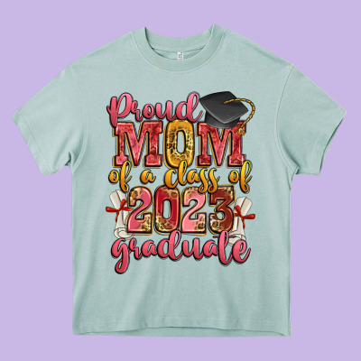 Proud Mom Of A Class Of 2023 Graduate Heavy Core Tee Designed By Zillion Design Studio