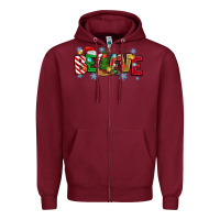 Burgundy Christmas Believe Zipper Hoodie - MaliasSmallBusiness